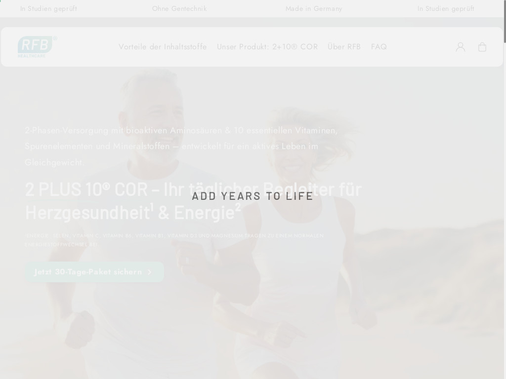Screenshot of 2plus10.de website