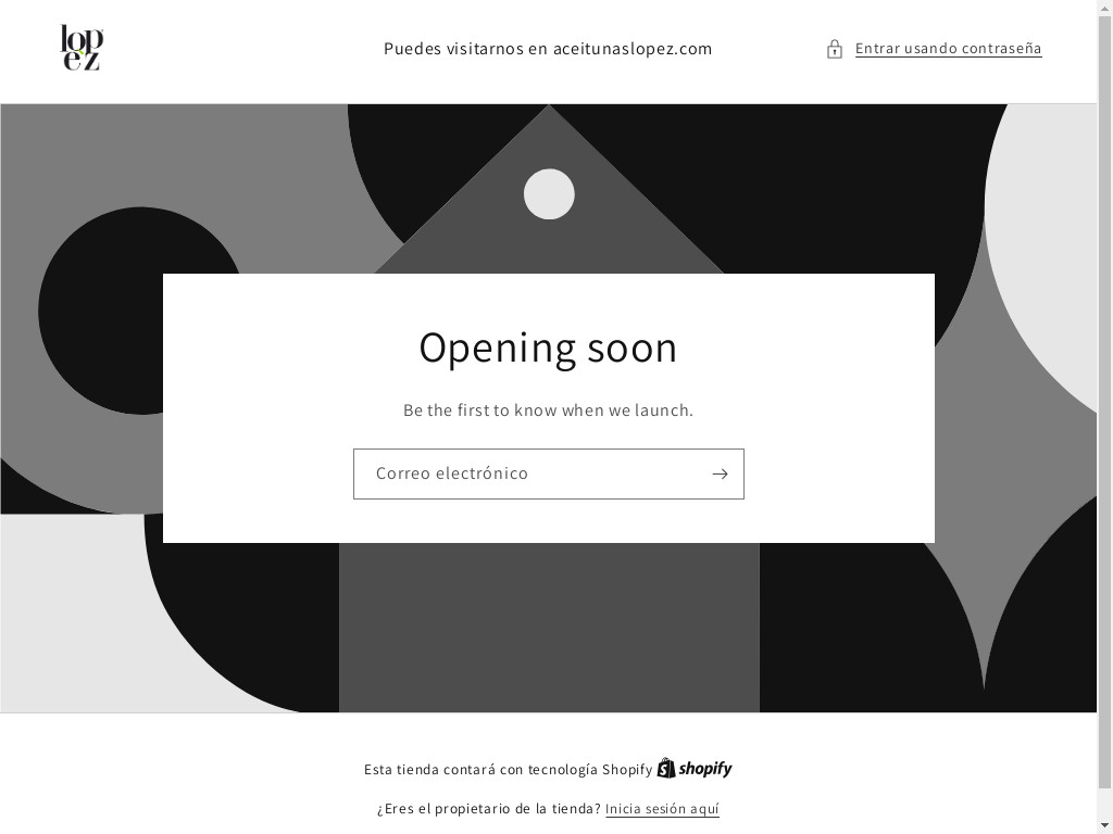 Screenshot of Aceitunaslopez.es website