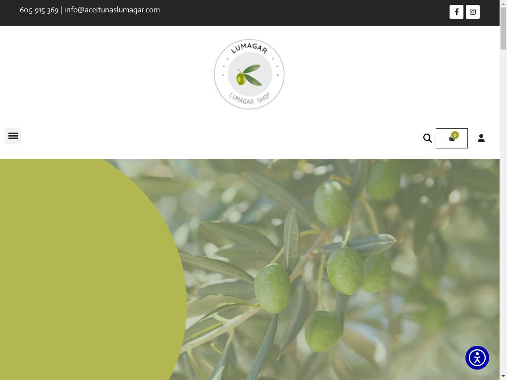 Screenshot of Aceitunaslumagar.com website