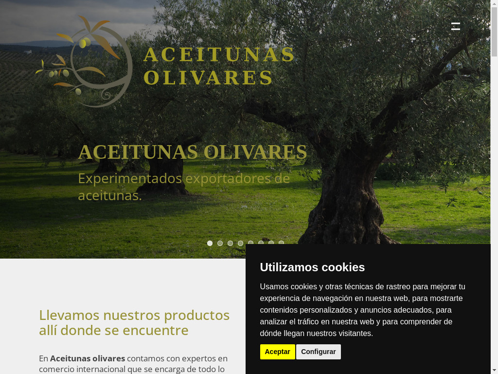 Screenshot of Aceitunasolivares.com website