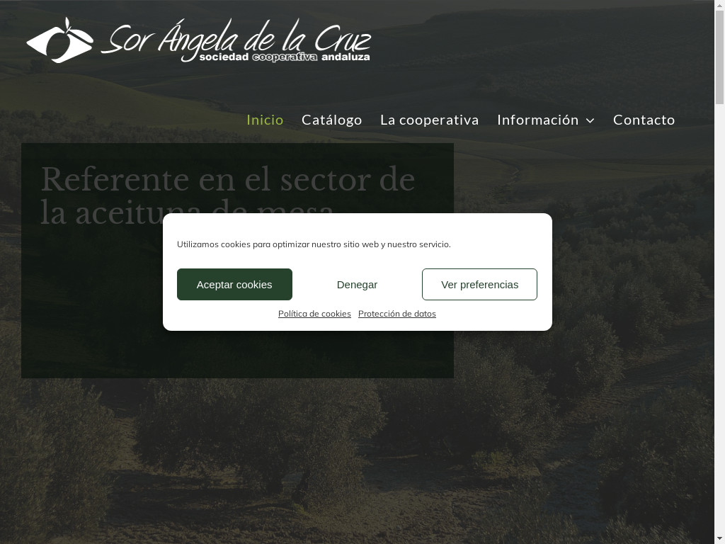 Screenshot of Aceitunasorangela.es website