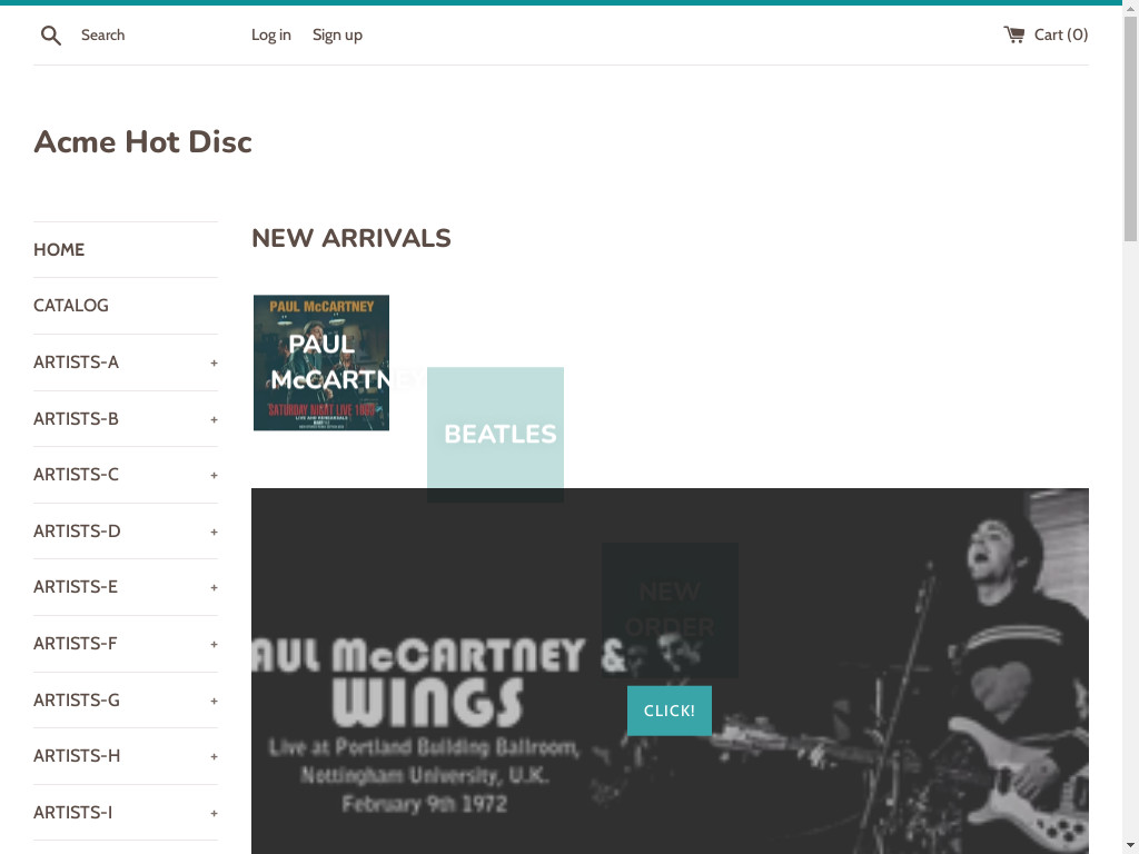 Screenshot of Acmehotdisc.com website