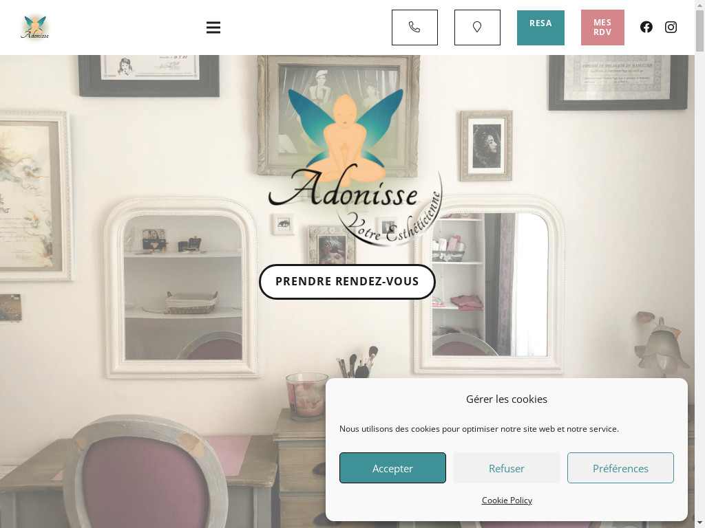 Screenshot of Adonisse.fr website
