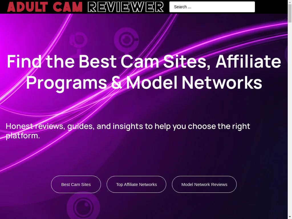 Screenshot of Adultcamreviewer.com website