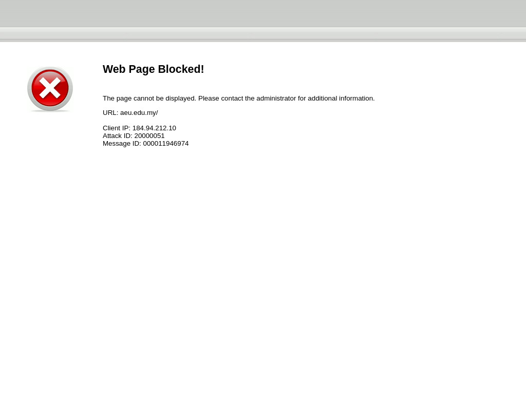 Screenshot of Aeu.edu.my website