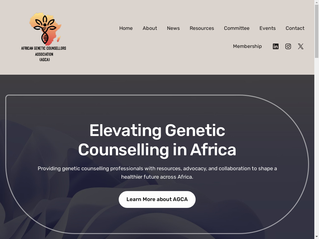 Screenshot of Africangcassociation.org website