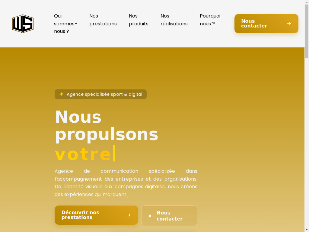 Screenshot of Agence-wasports.com website