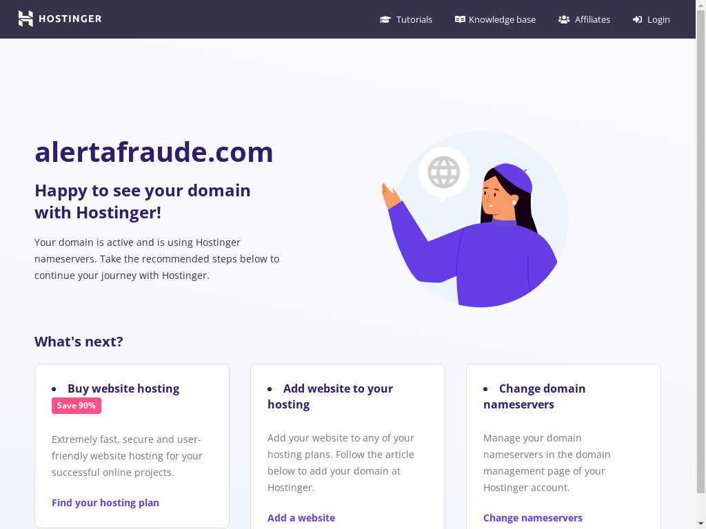 Screenshot of Alertafraude.com website