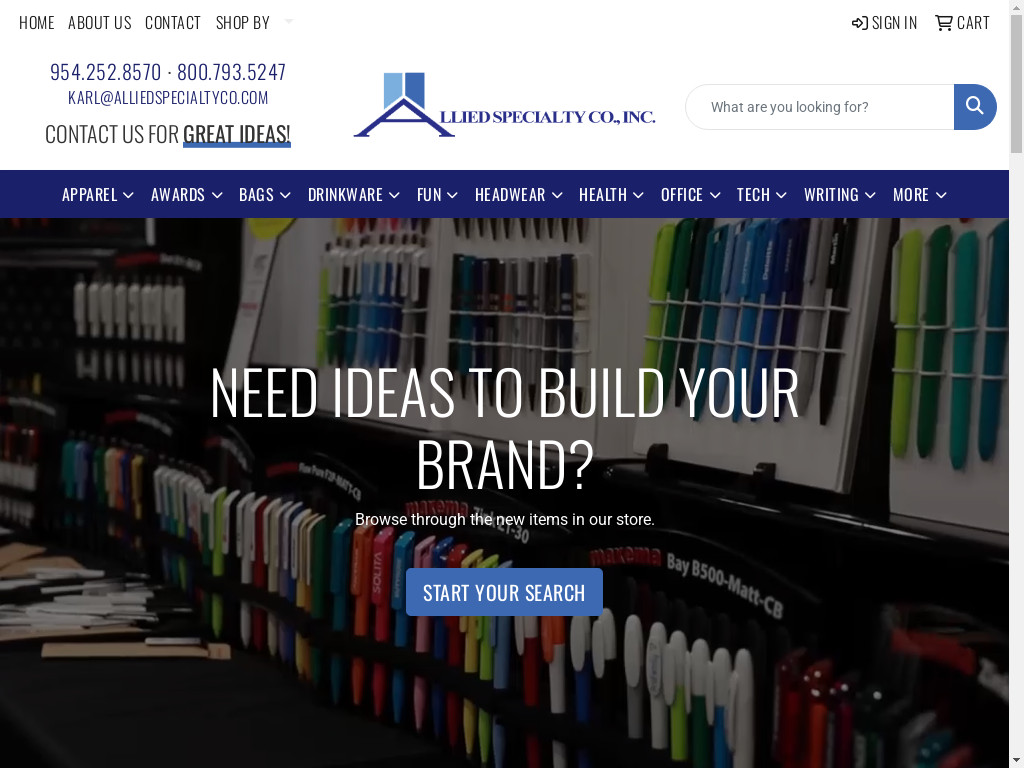 Screenshot of Alliedspecialtyco.com website