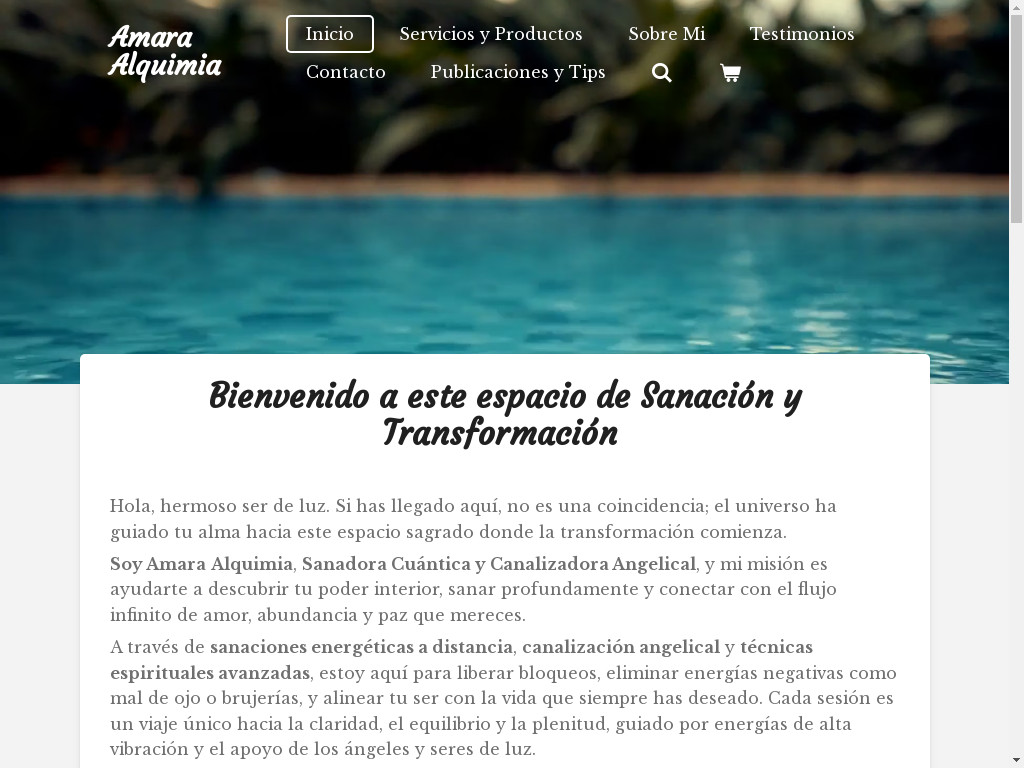 Screenshot of Amaraalquimia.com website