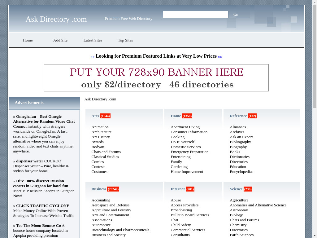 Screenshot of Ask-directory.com website
