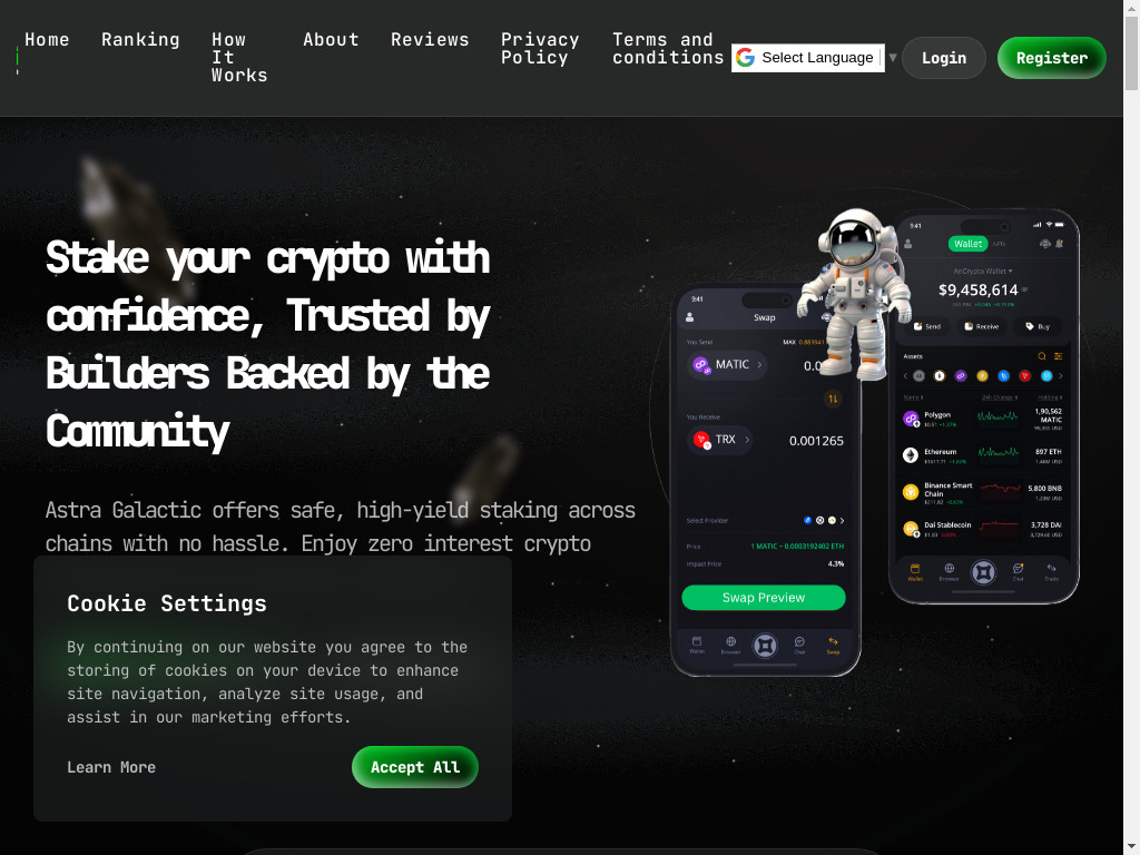 Screenshot of Astragalatic.com website