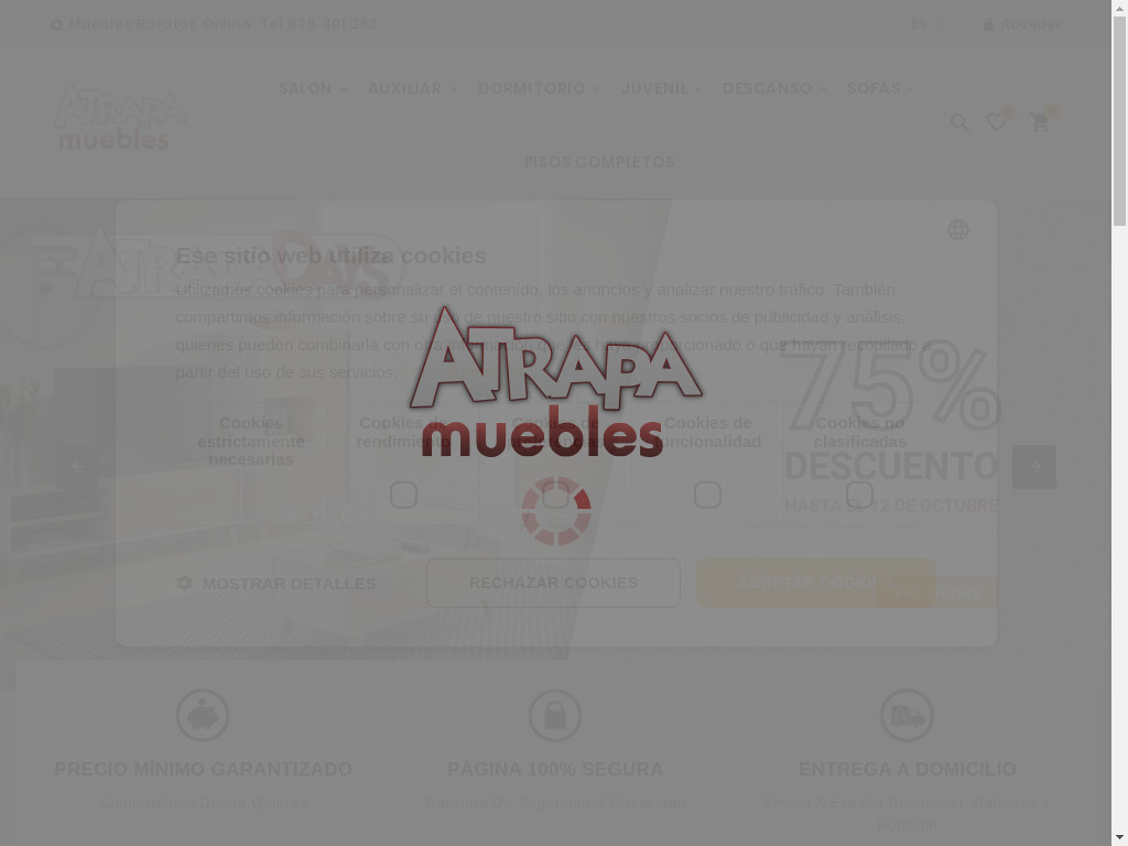 Screenshot of Atrapamuebles.com website