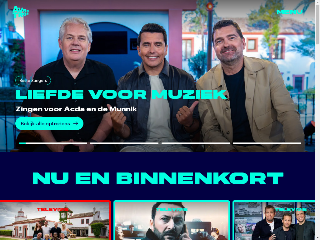 Screenshot of Avrotros.nl website
