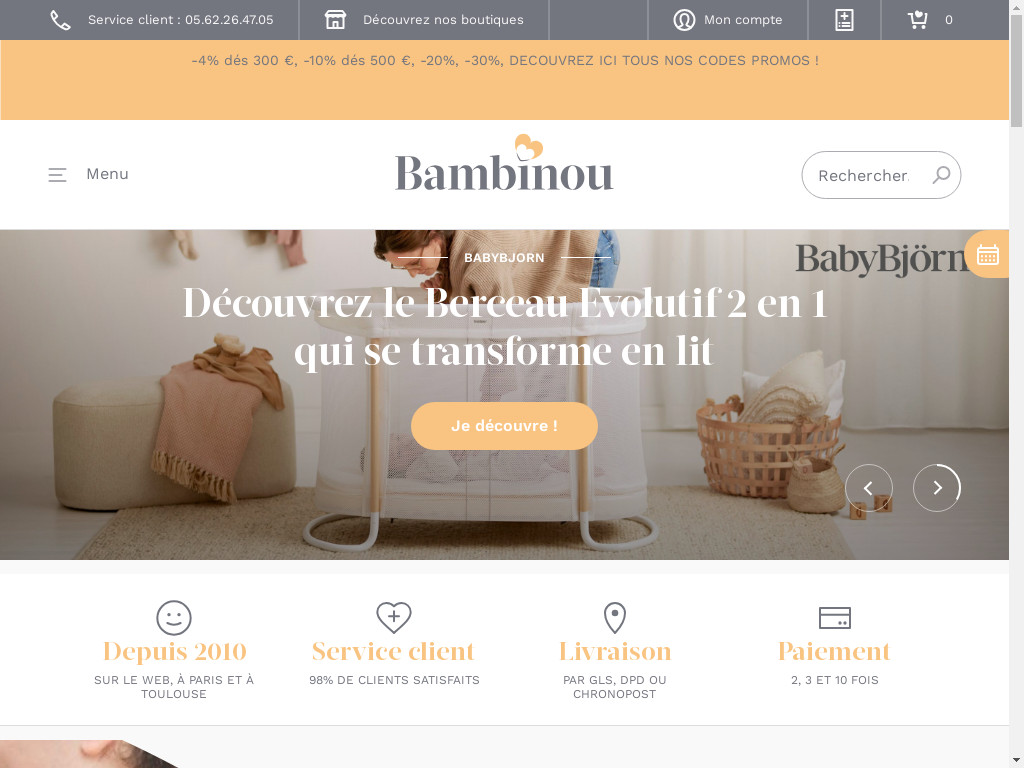 Screenshot of Bambinou.com website