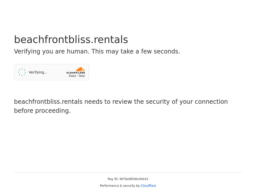 Screenshot of Beachfrontbliss.rentals website