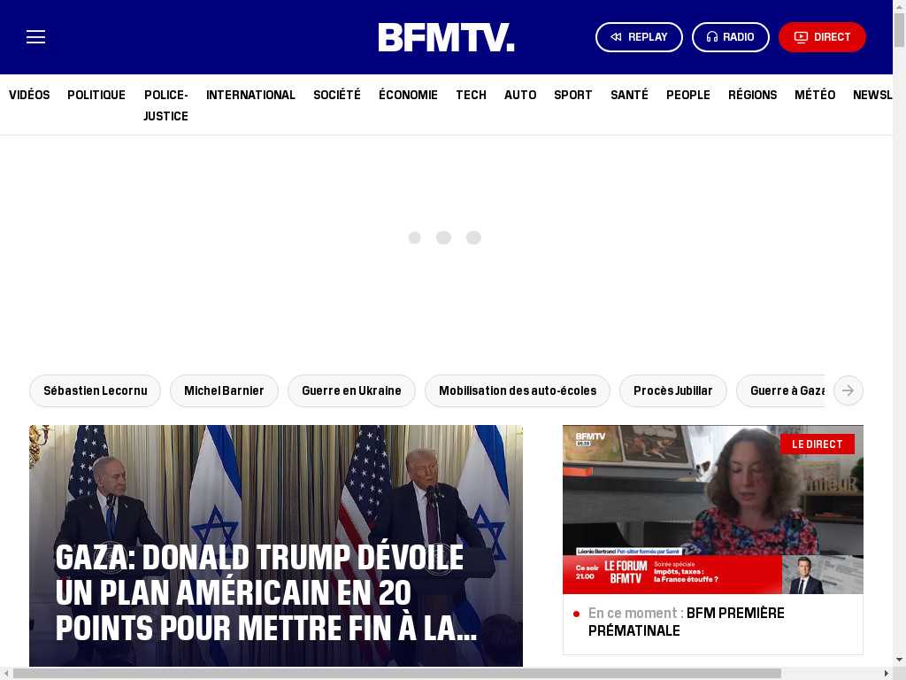 Screenshot of Bfmtv.com website