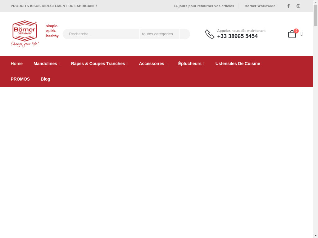Screenshot of Borner.fr website