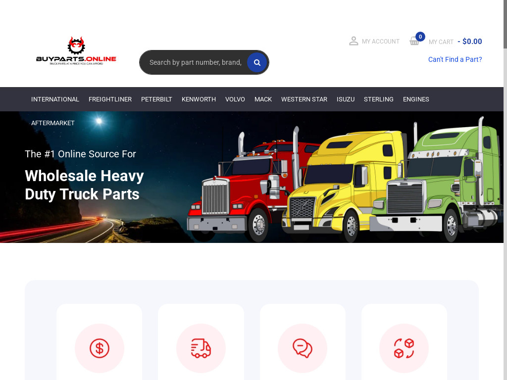 Screenshot of Buyparts.online website