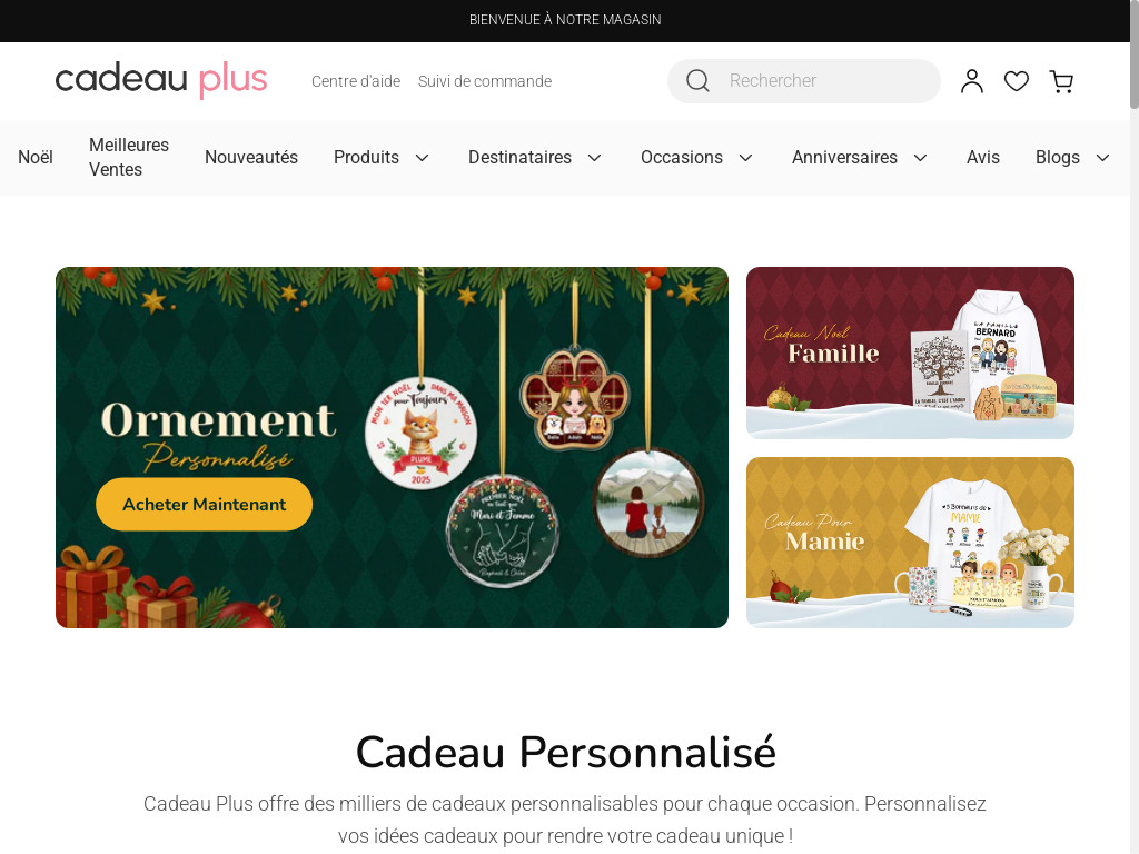 Screenshot of Cadeauplus.com website