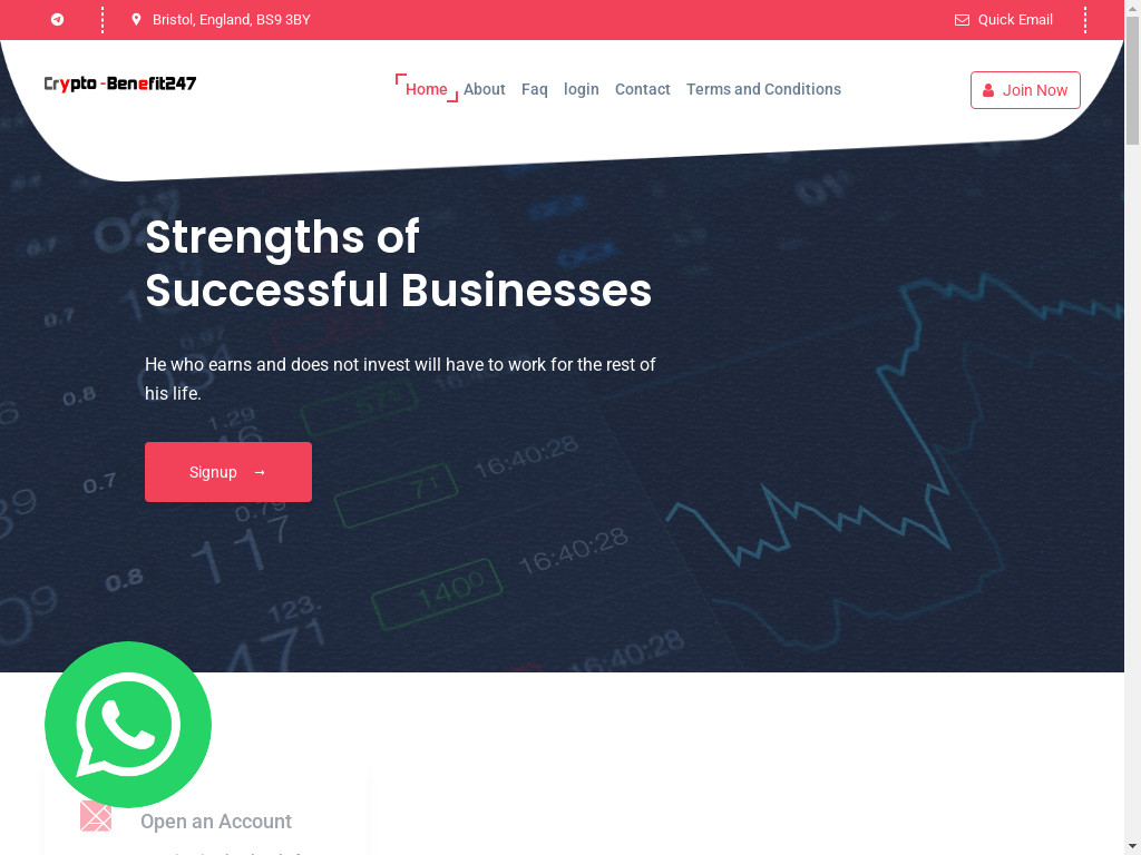 Screenshot of Crypto-benefits247.com website