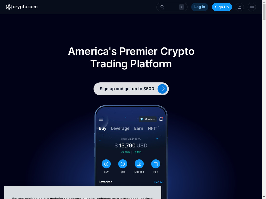 Screenshot of Crypto.com website