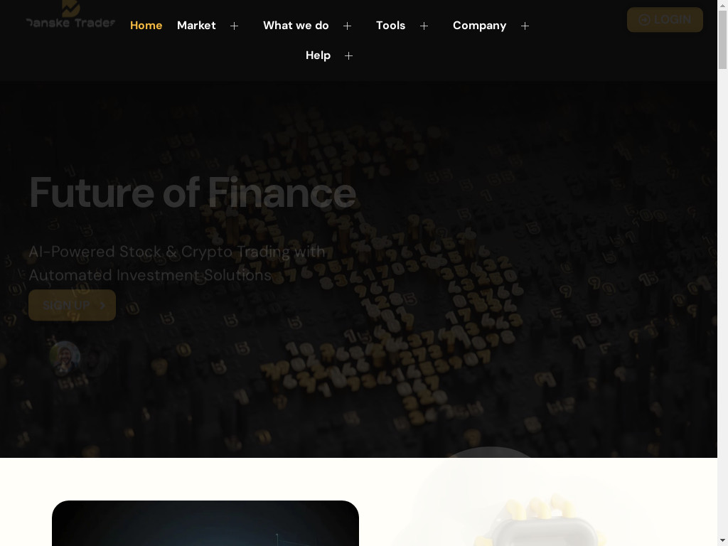 Screenshot of Dansketrades.com website