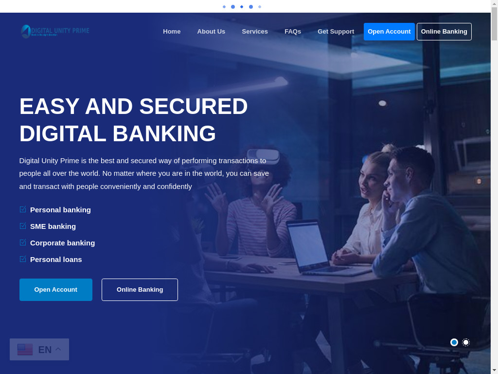 Screenshot of Digitalunityprime.com website