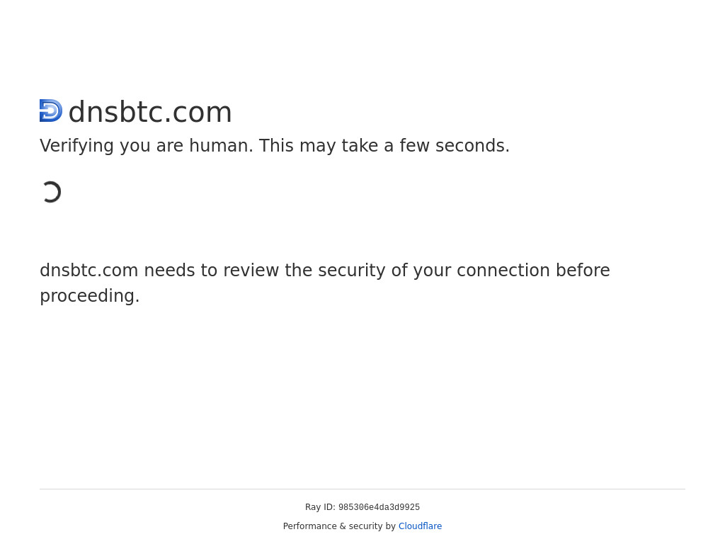 Screenshot of Dnsbtc.com website