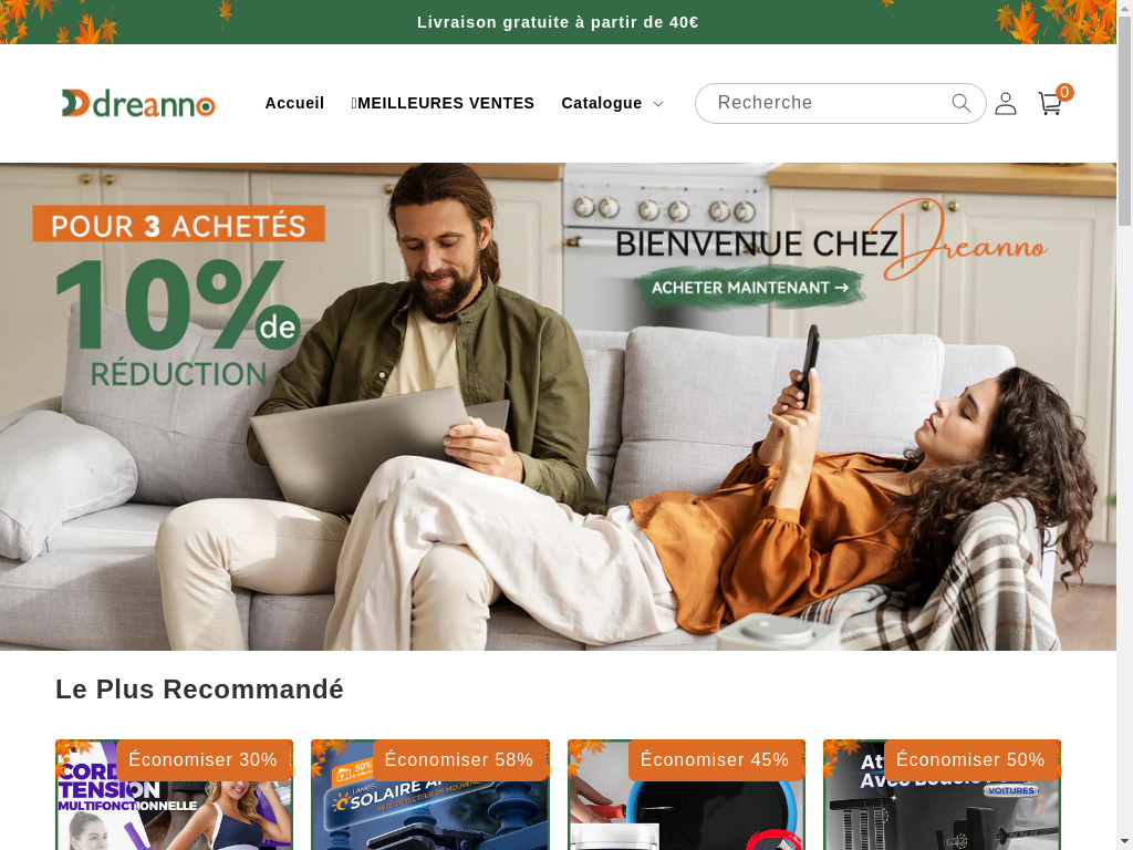 Screenshot of Dreanno.com website