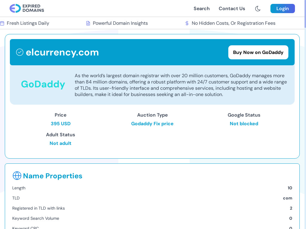 Screenshot of Elcurrency.com website
