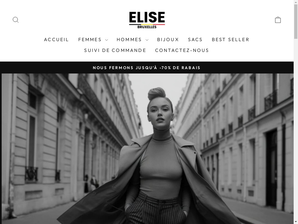 Screenshot of Elise-bruxelles.com website