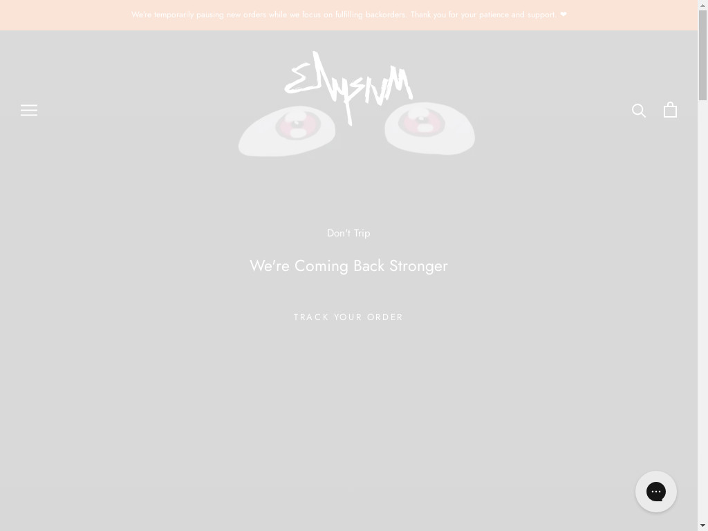 Screenshot of Elysium-official.com website