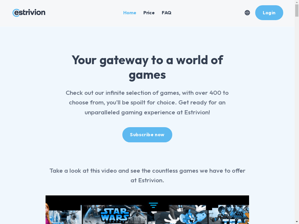 Screenshot of Estrivion.com website