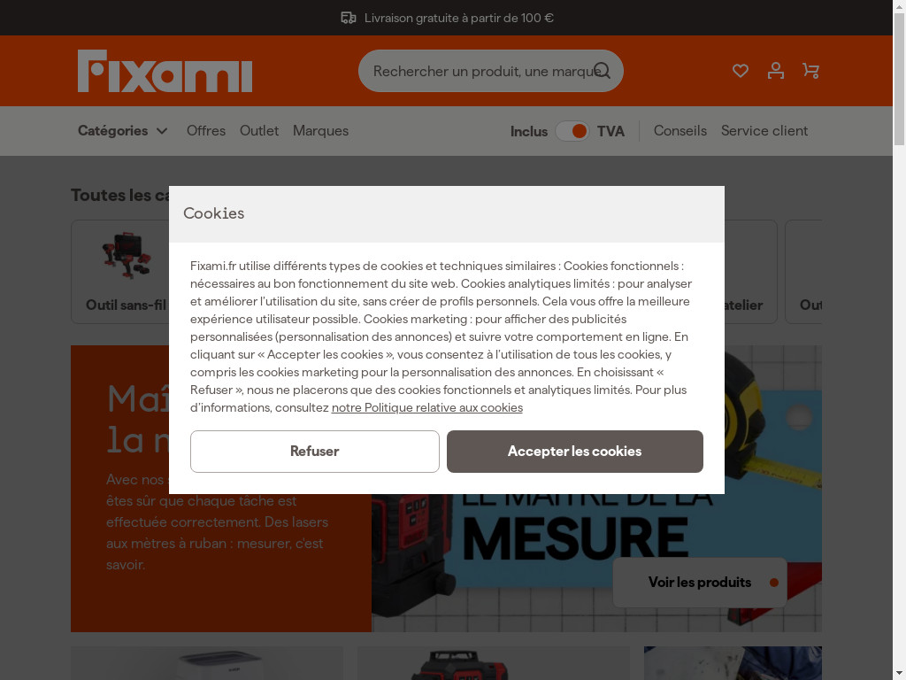 Screenshot of Fixami.fr website