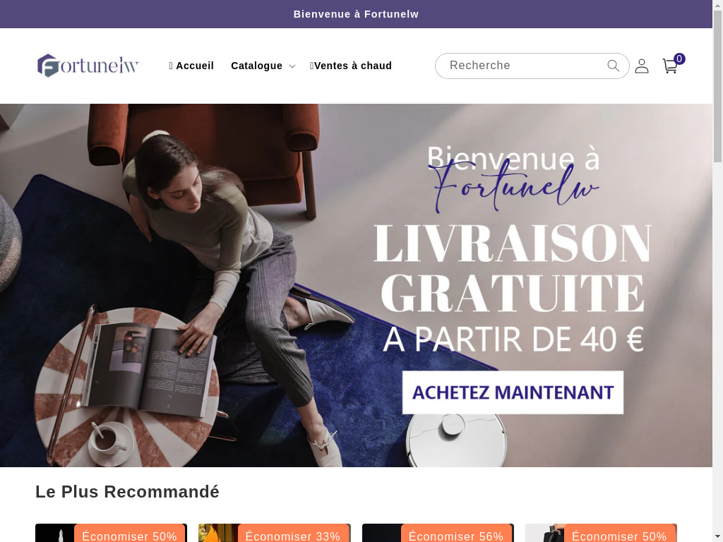 Screenshot of Fortunelw.com website