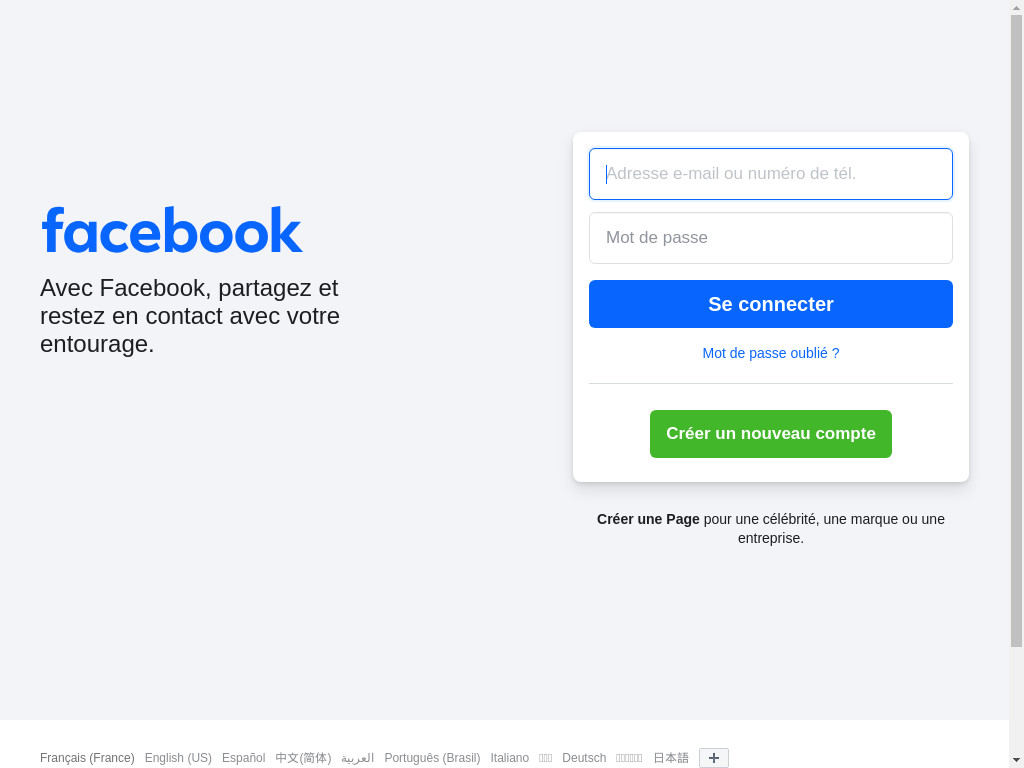 Screenshot of Fr-fr.facebook.com website