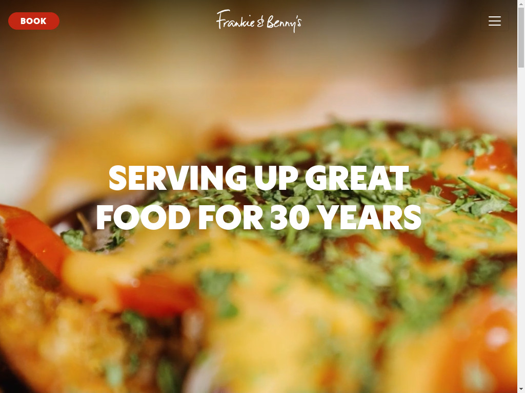 Screenshot of Frankieandbennys.com website