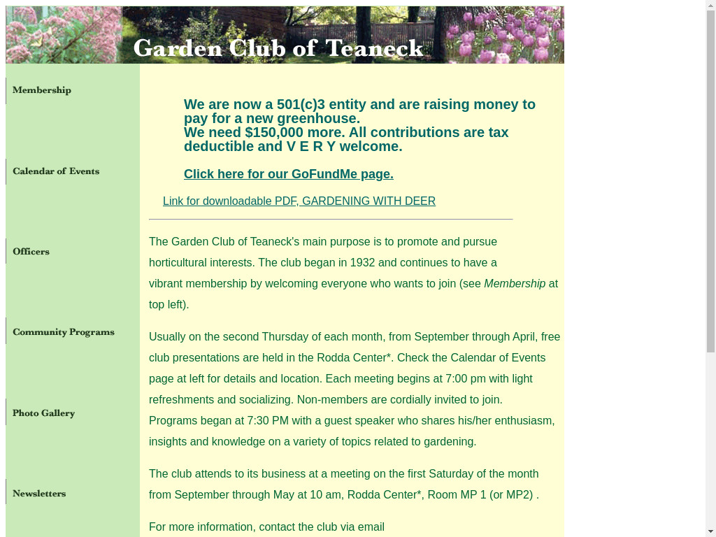 Screenshot of Gardenclubofteaneck.org website
