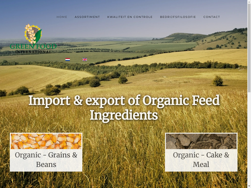 Screenshot of Gfigreenfood.nl website