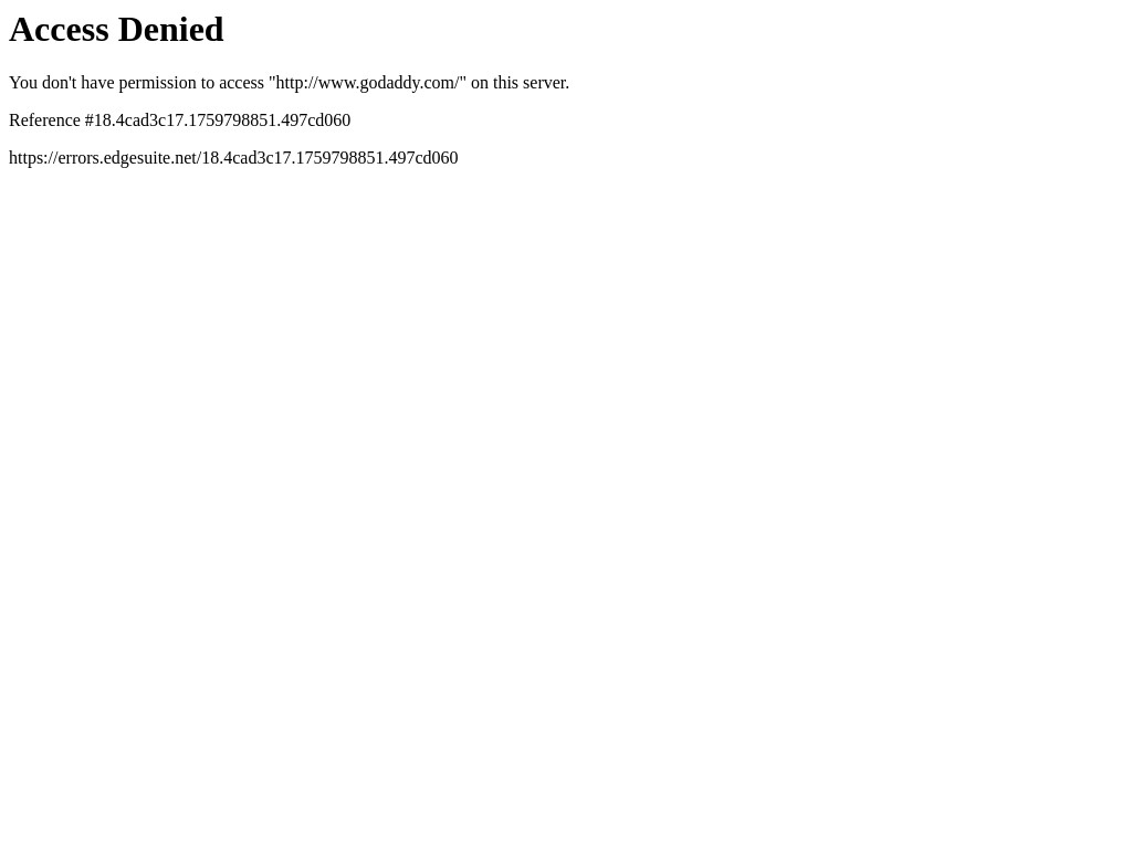 Screenshot of Godaddy.com website