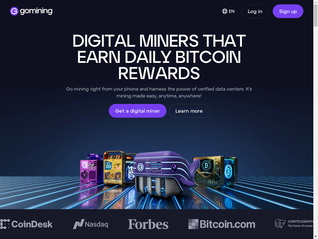 Screenshot of Gomining.com website