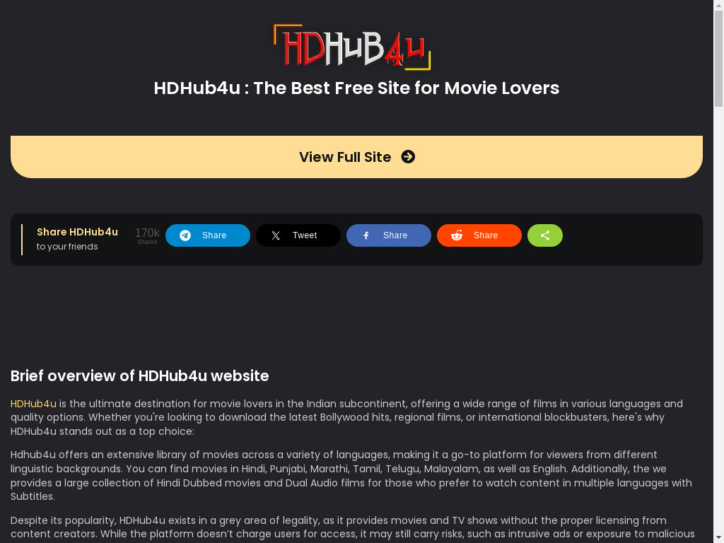 Screenshot of Hdhub4u.esq website