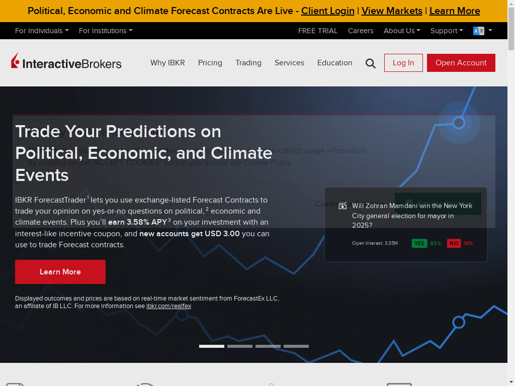 Screenshot of Interactivebrokers.com website
