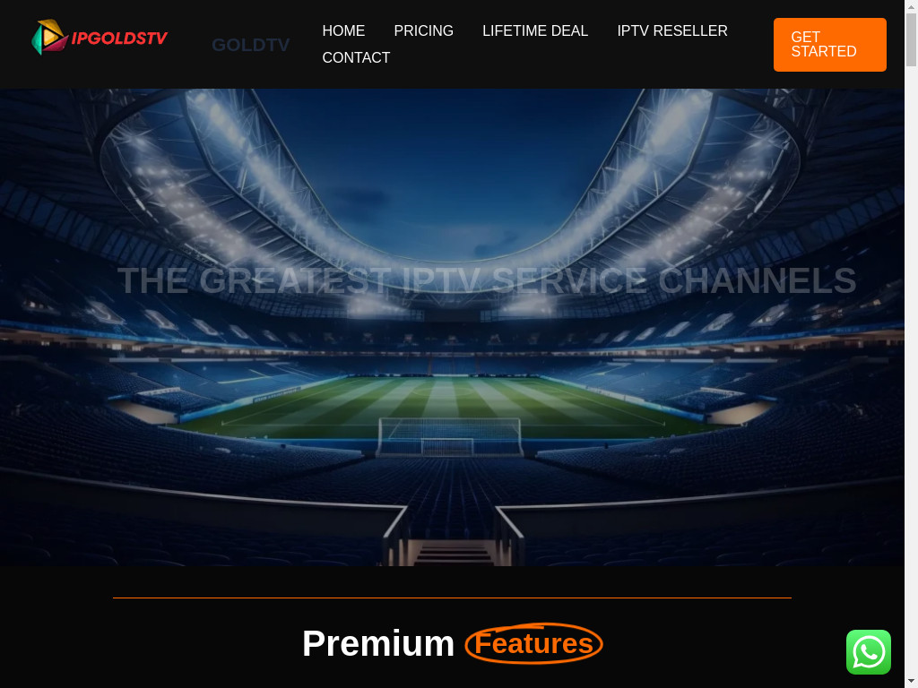 Screenshot of Ipgoldstv.com website