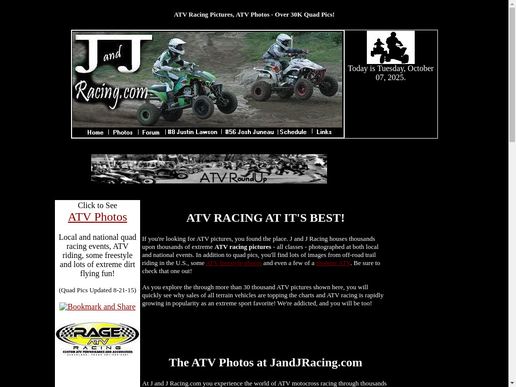 Screenshot of Jandjracing.com website