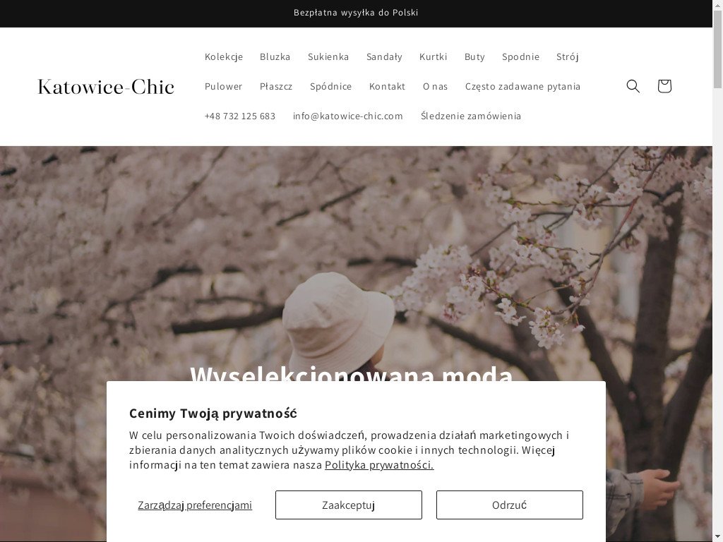 Screenshot of Katowice-chic.com website