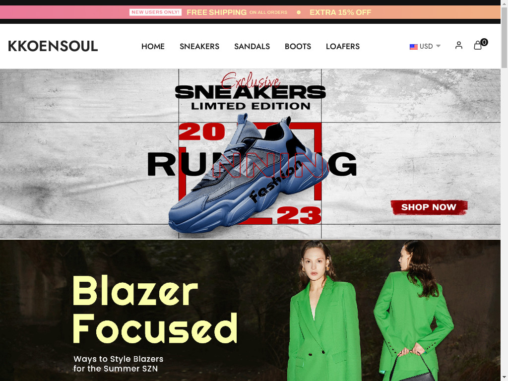 Screenshot of Kkoensoul.shop website