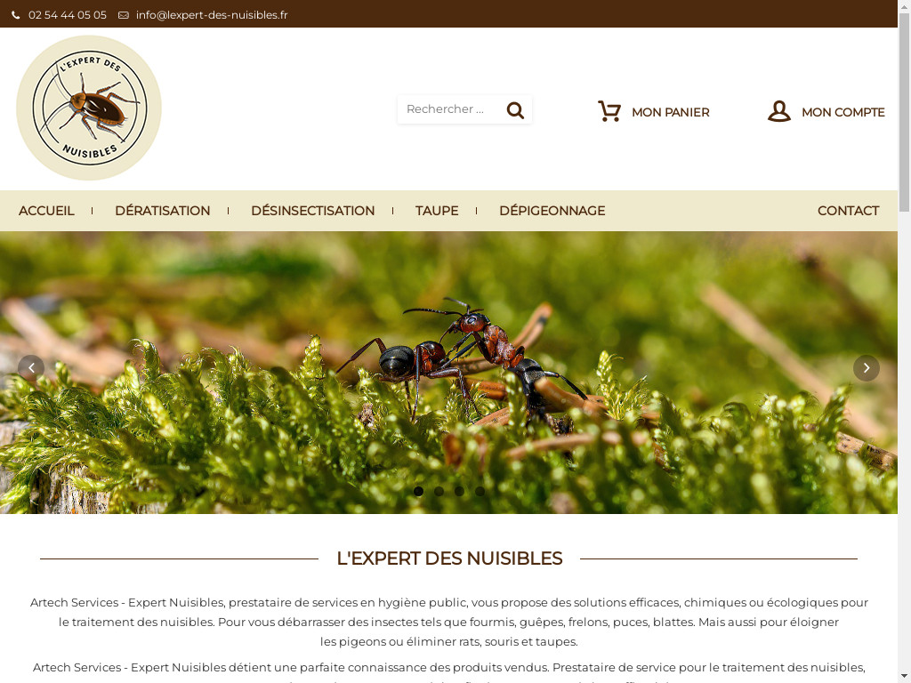 Screenshot of Lexpert-des-nuisibles.fr website