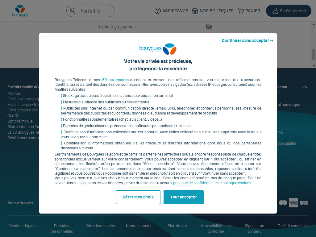 Screenshot of Lire-mes-mms.bouyguestelecom.fr website
